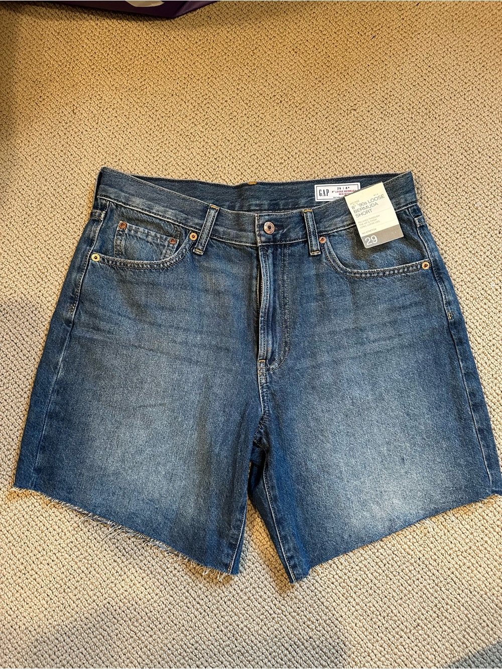 GAP 90s Loose Classic Denim Cutoff Shorts - Blue